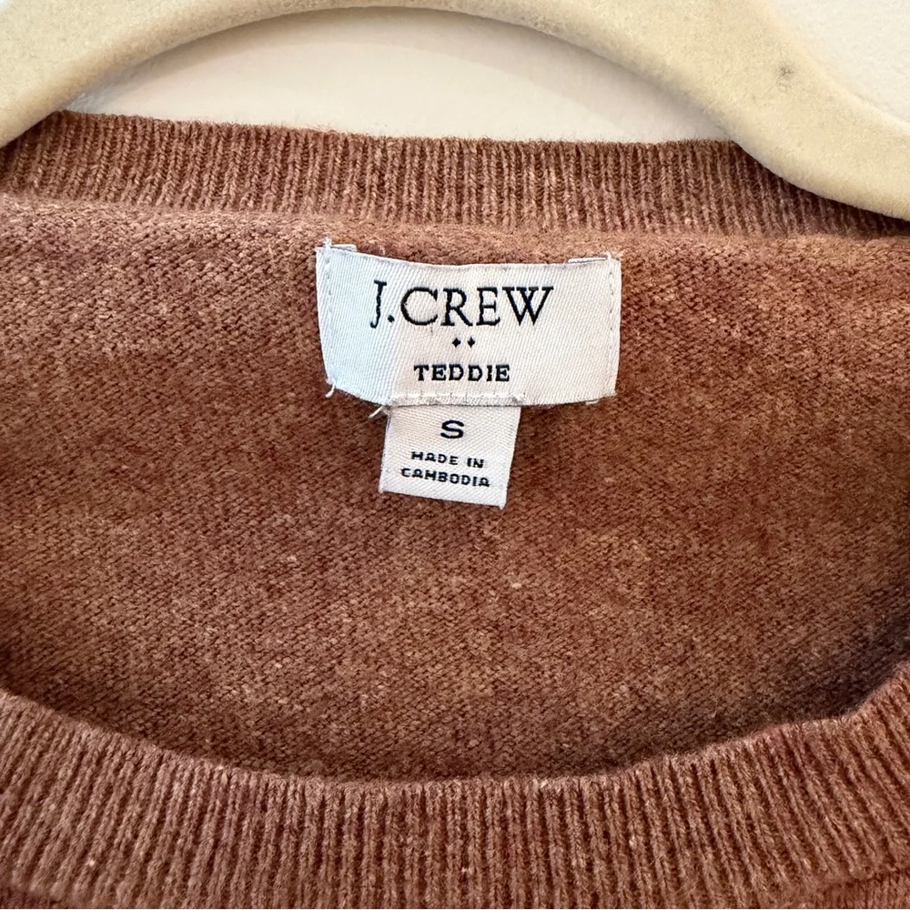 J. Crew Teddie Women’s Brown Merino Wool Cotton Blend Sweater Size Small